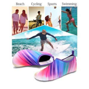 Sporty Water Shoes for Women, Barefoot Quick-Dry Slip-on Aqua Yoga Socks