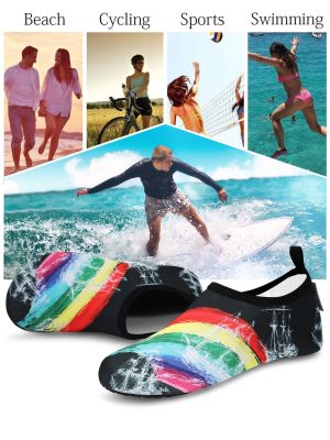 Water Sports Shoes for Men Women, Barefoot Quick-Dry Slip-on Aqua Socks