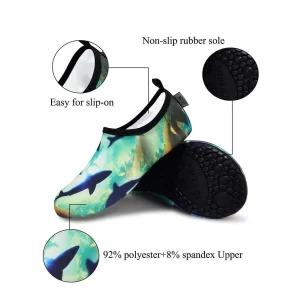 Water Sports Shoes for Men Women, Barefoot Quick-Dry Slip-on Aqua Socks