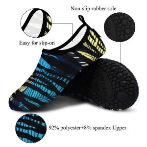 Water Sports Shoes for Men Women, Barefoot Quick-Dry Slip-on Aqua Socks