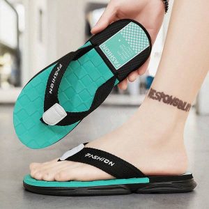 Men’s Summer Casual And Fashionable Simple Flip-Flops With Personality, Soft, Bend-Resistant, Comfortable And Cool, Suitable For Beach Wear