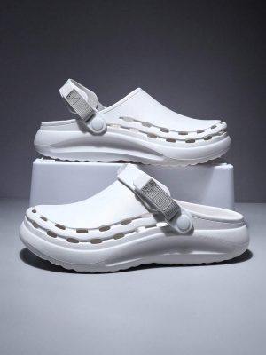 New Men’s Fashionable And Trendy Eva Hole Shoes With Comfortable Soft Sole, Slip-On Style Suitable For Casual, Sports, Beach, Party, Holiday And More